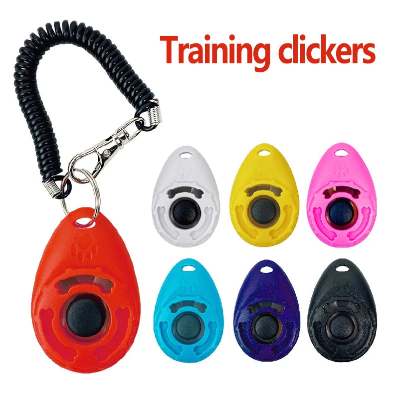 Dog Training Clicker Pet Cat Dog Click Trainer Various Style Aid Adjustable Wriststrap Sound Key Chain Dog Repeller Pet Product