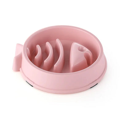 Pet Cat Dog Slow Food Bowl Fat Help Healthy round Anti-Choking Thickened and Non-Slip Multiple Colors Shapes