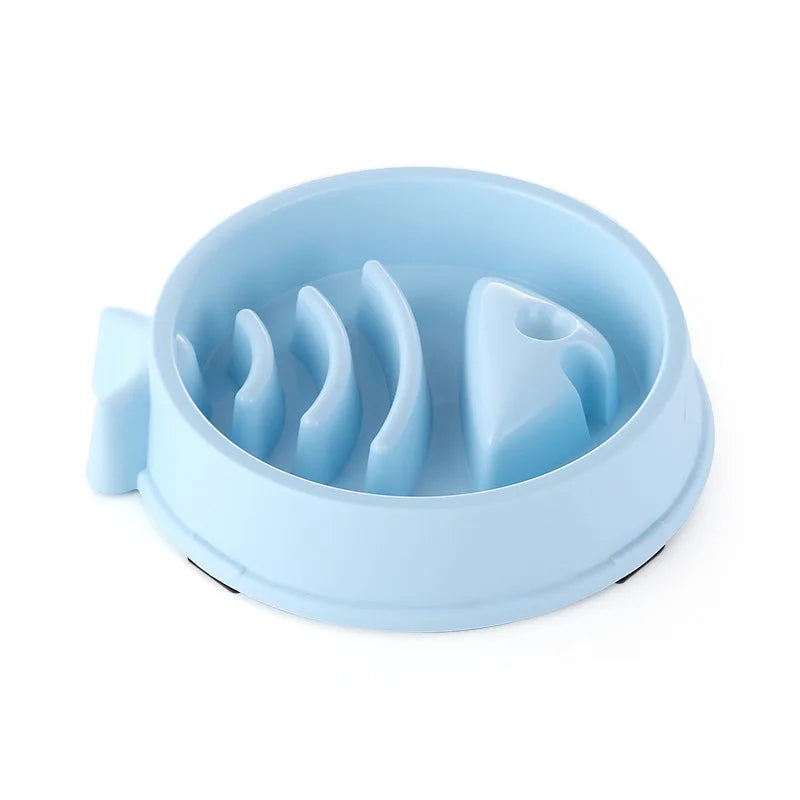 Pet Cat Dog Slow Food Bowl Fat Help Healthy round Anti-Choking Thickened and Non-Slip Multiple Colors Shapes