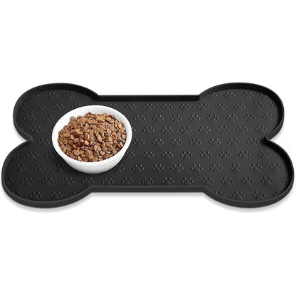 Dog Food Mat Anti-Slip Silicone Thicker Pet Placemat Waterproof Feeder Pad with Raised Edge Puppy Feeding Mats